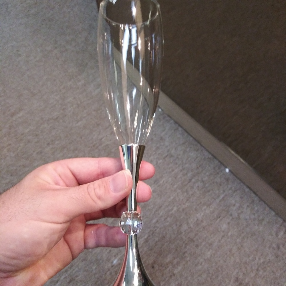 Crystal Ball Champagne Toasting Flutes 2pk